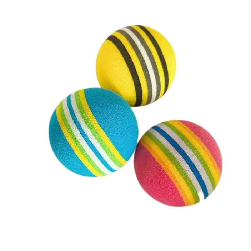Orginal China Pet Toy Balls Rainbow Ball Cat Foam Colorful Puppy Bite Chew Funny Rolling Toy Mouse for Cat Free Shipping Pet Products Supplies
